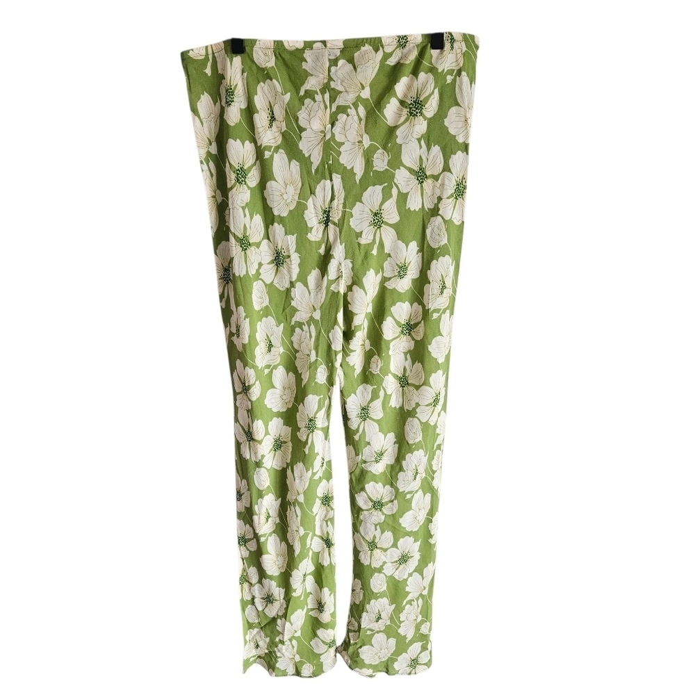 Reformation Green Floral Gale Sheer Mid Rise Bias Pant In Lovebird - Picture 3 of 14